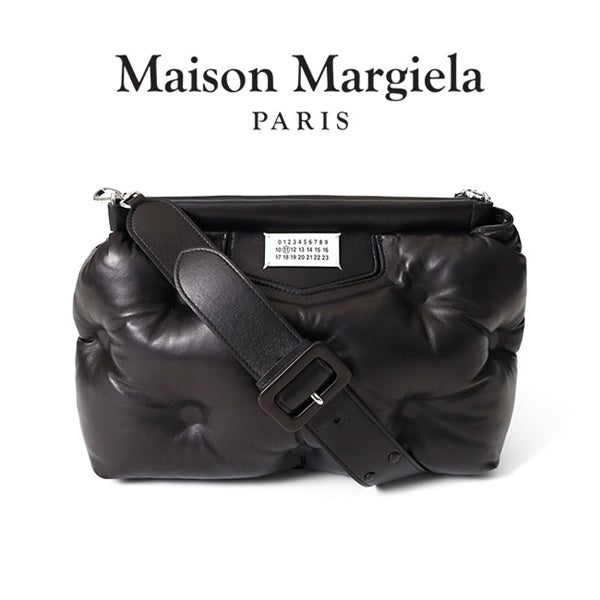 【ロゴ紐】 マルジェラ グラムスラム　ボディバッグ ナッパレザー　黒 ブラック Maison Margiela メゾンマルジェラ Glam Slam グラムスラム ミディアム
