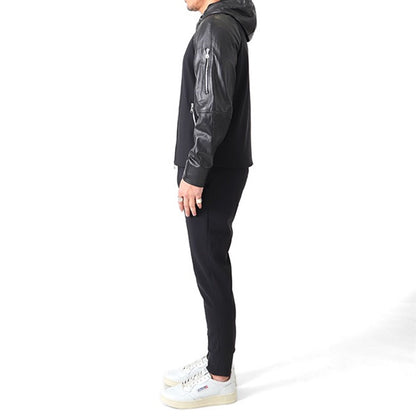 EMMETI エンメティ SANDRO サンドロ ナッパレザー × ジャージージャケット