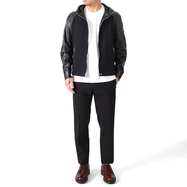 EMMETI エンメティ SANDRO サンドロ ナッパレザー × ジャージージャケット