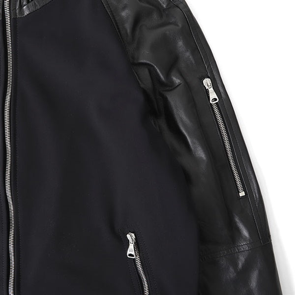 EMMETI エンメティ SANDRO サンドロ ナッパレザー × ジャージージャケット