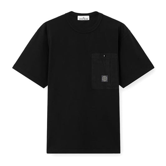STONE ISLAND ストーンアイランド ガーメントダイ コンパスロゴ 胸ポケット Tシャツ 2100004