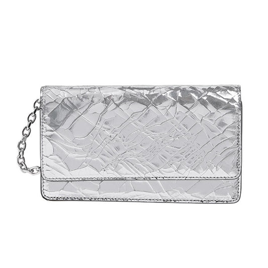 Maison Margiela メゾンマルジェラ ブロークンミラー チェーンウォレット SA3UI0018 P5016 シルバー 長財布 ショルダーポーチ ギフト プレゼント **