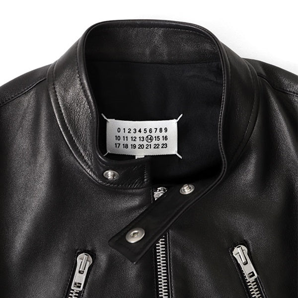 5 Zip Leather Riders 八の字ライダースジャケット　50 Maison Margiela メゾンマルジェラ 八の字 5ZIPライダース ジャケット