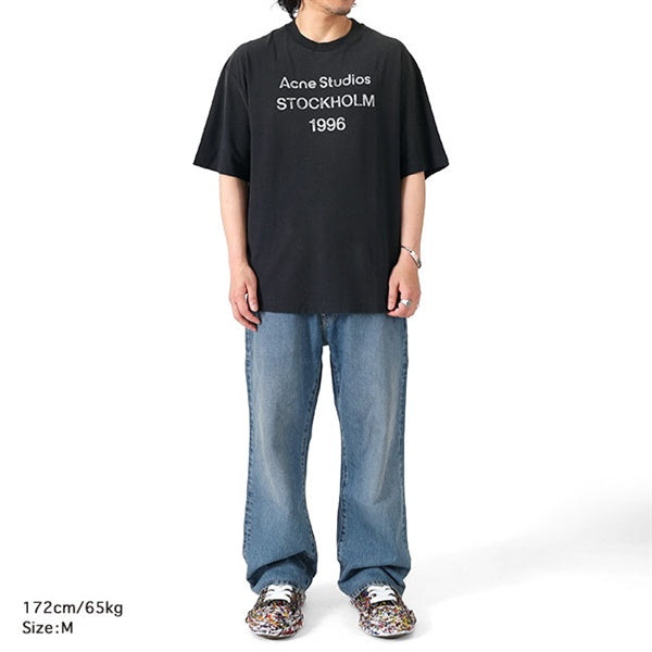 Acne Studios アクネ Tシャツ ロゴ スタンプ スチールグレー S Acne Studios アクネ ストゥディオズ スタンプロゴ ダメージTシャツ FN
