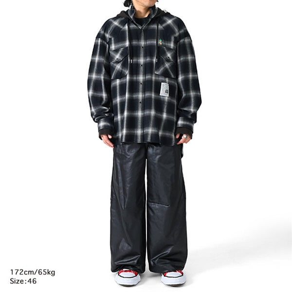 【最終値下】Maison MIHARA YASUHIROフード付きチェックシャツ Maison MIHARA YASUHIRO ミハラヤスヒロ フード付き チェックシャツ
